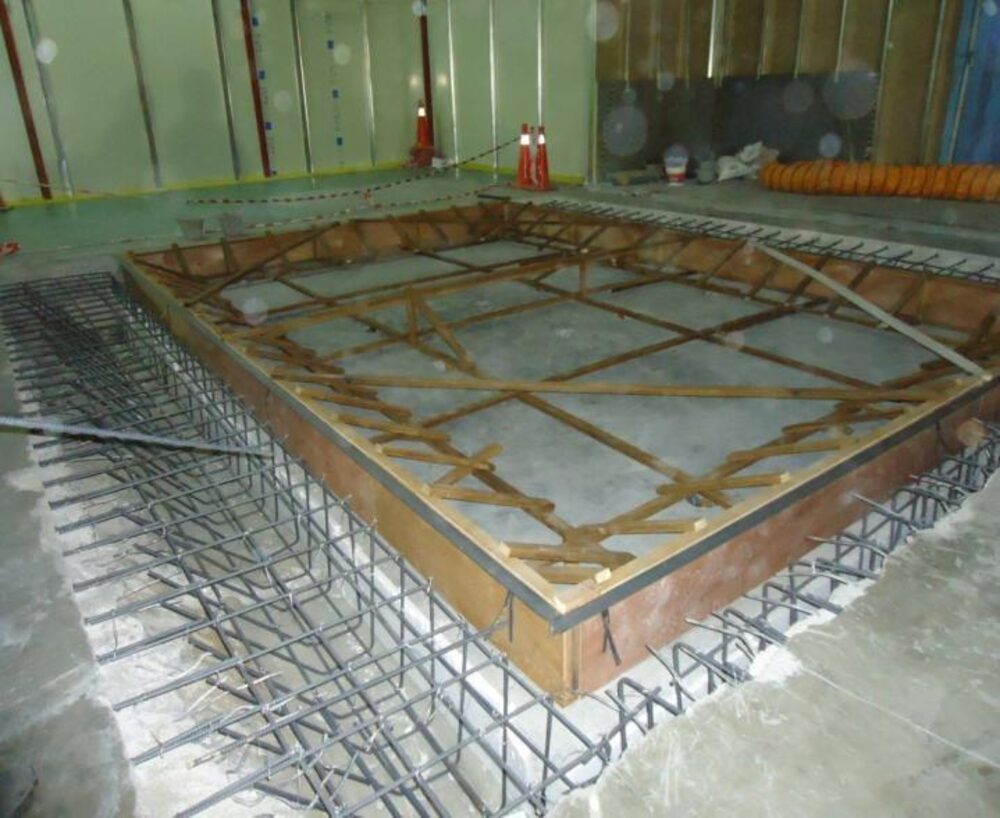 Civil works for a 120-ton machine foundation basement