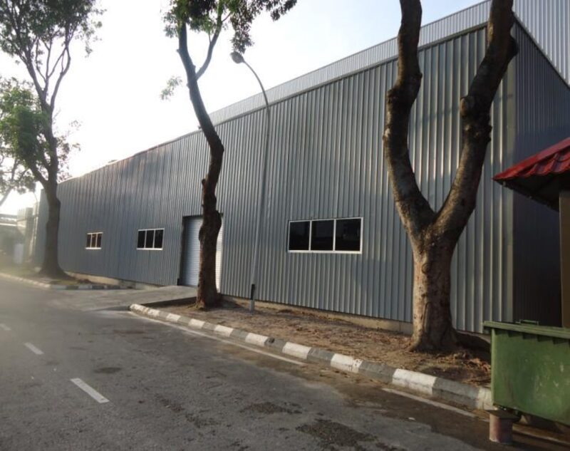 Completed warehouse exterior with roofing and cladding at CJ Bio Paka