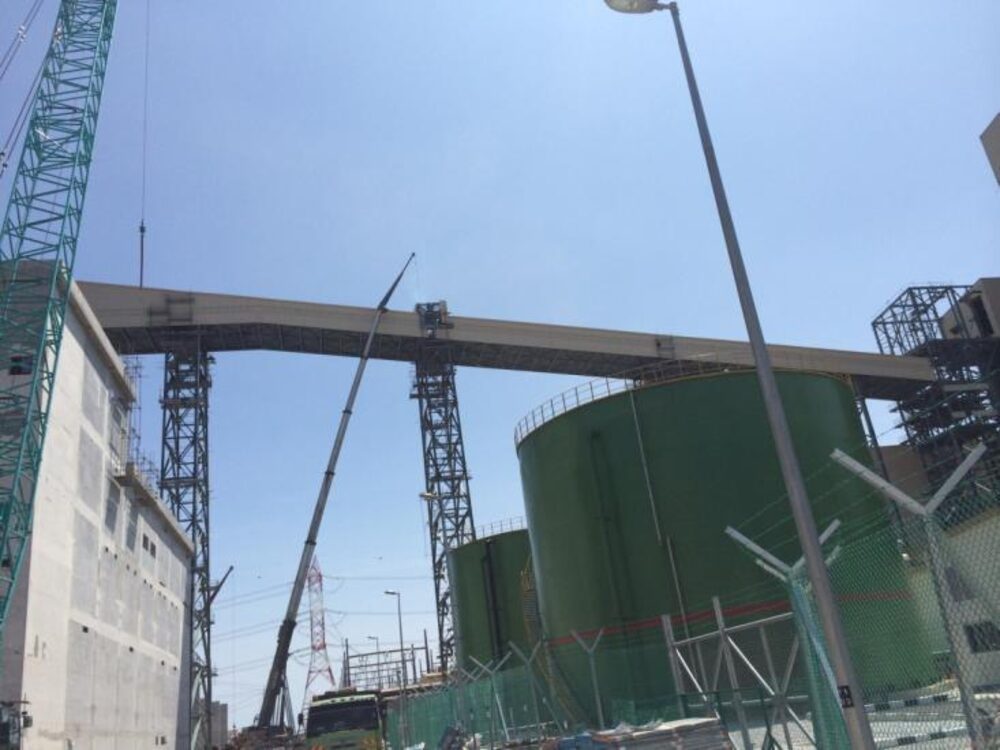 Completed roof cladding on an industrial structure at TNB Manjung