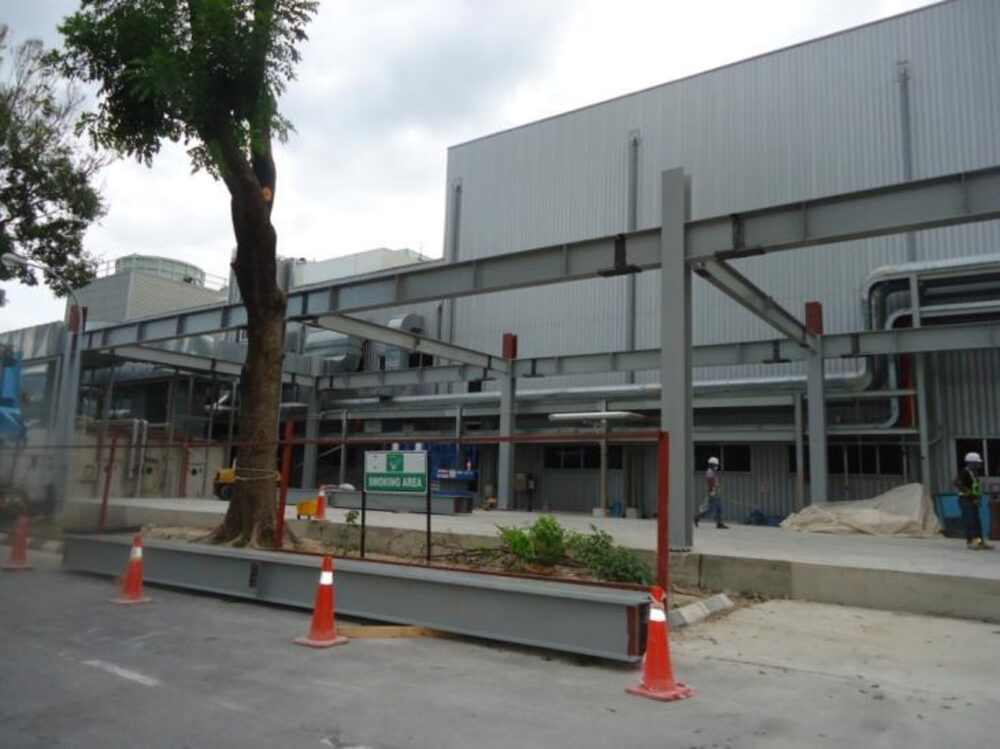 Steel beam structure building construction