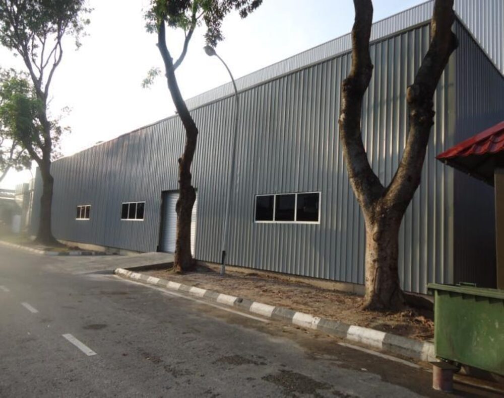 Incoming warehouse material storage structure under construction