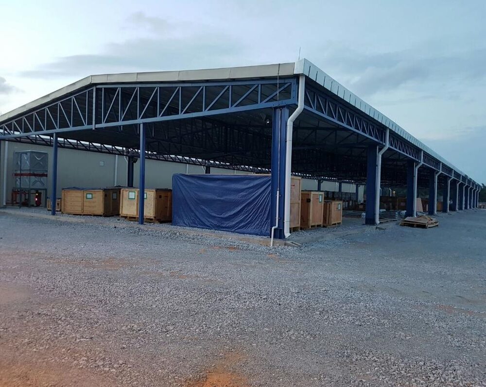 Completed steel warehouse frame at the TNB Jimah power plant